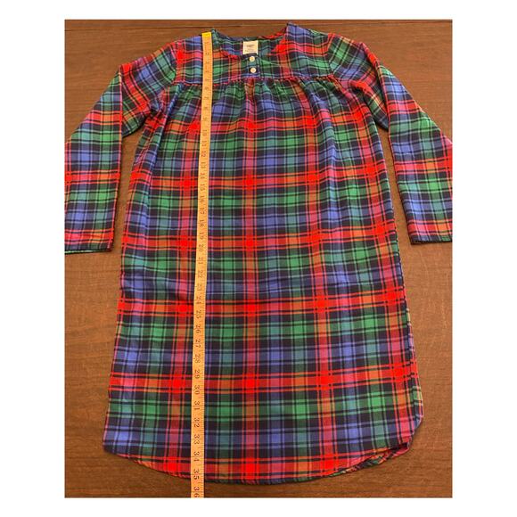 Land's End Girls 14 Holiday Christmas Plaid Long Sleeve Pajama Dress Nightgown - Picture 4 of 5